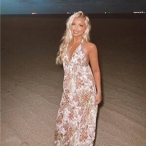 ZARA PRINTED OPEN BACK DRESS